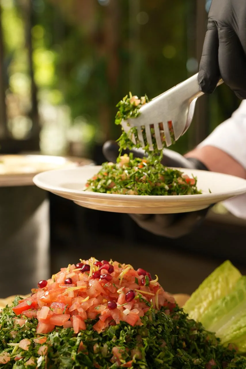 Tabbouleh served onto a plate