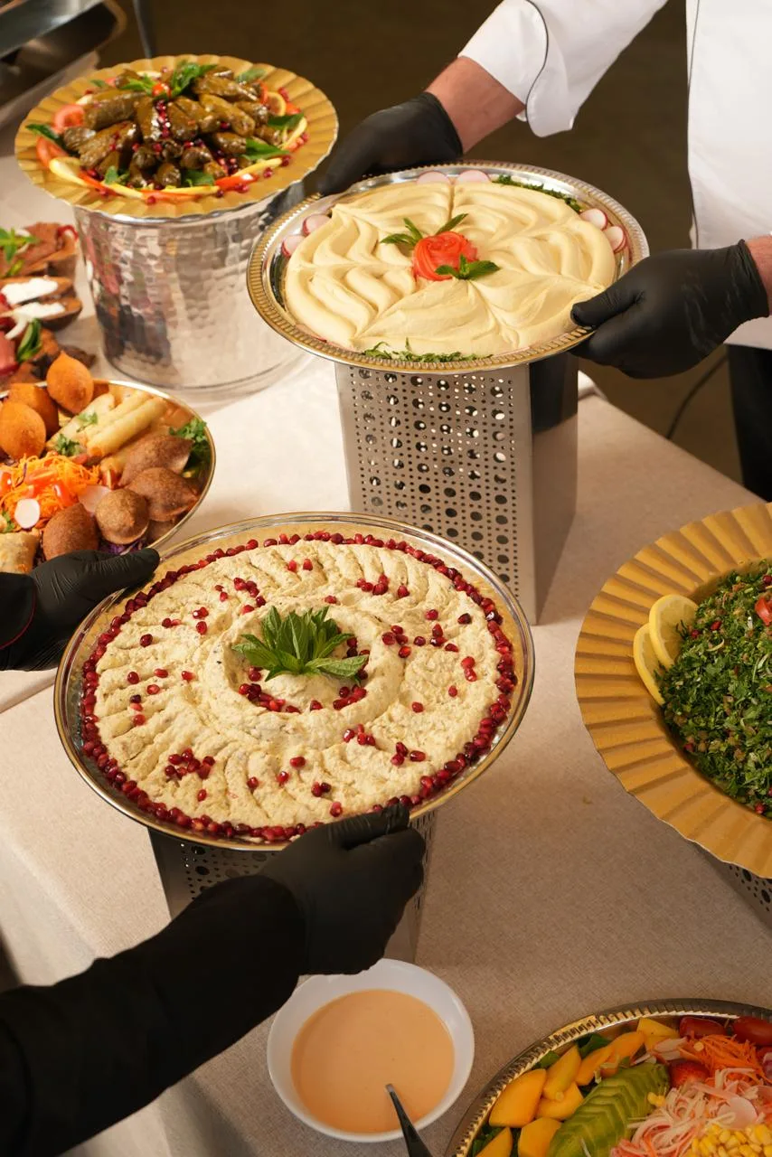 Hummus and dips on the buffet